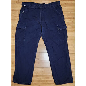 Carhartt Pants Men's Sz 44x32 Navy Blue FR Flame Original Fit Cargo Work FRB240